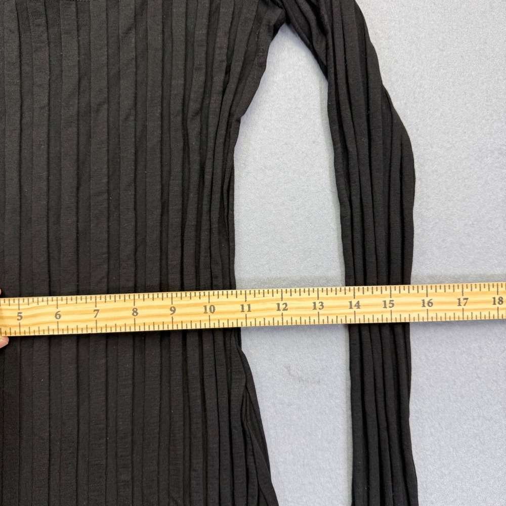 Reformation Black Ribbed Cutout Mock Neck Maxi Dress Size Medium M Long Slv - Picture 5 of 11
